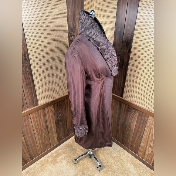 J. Mendel Paris Brown Cashmere & Persian Lamb Fur Coat Jacket Small - Picture 8 of 11